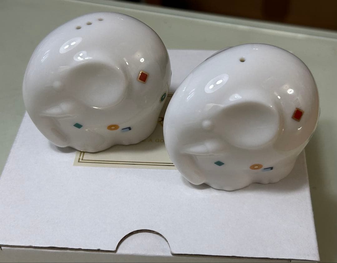 ナルミ 幸せを呼ぶ象 ボウル 大皿 ペア カップ&ソーサー ソルト