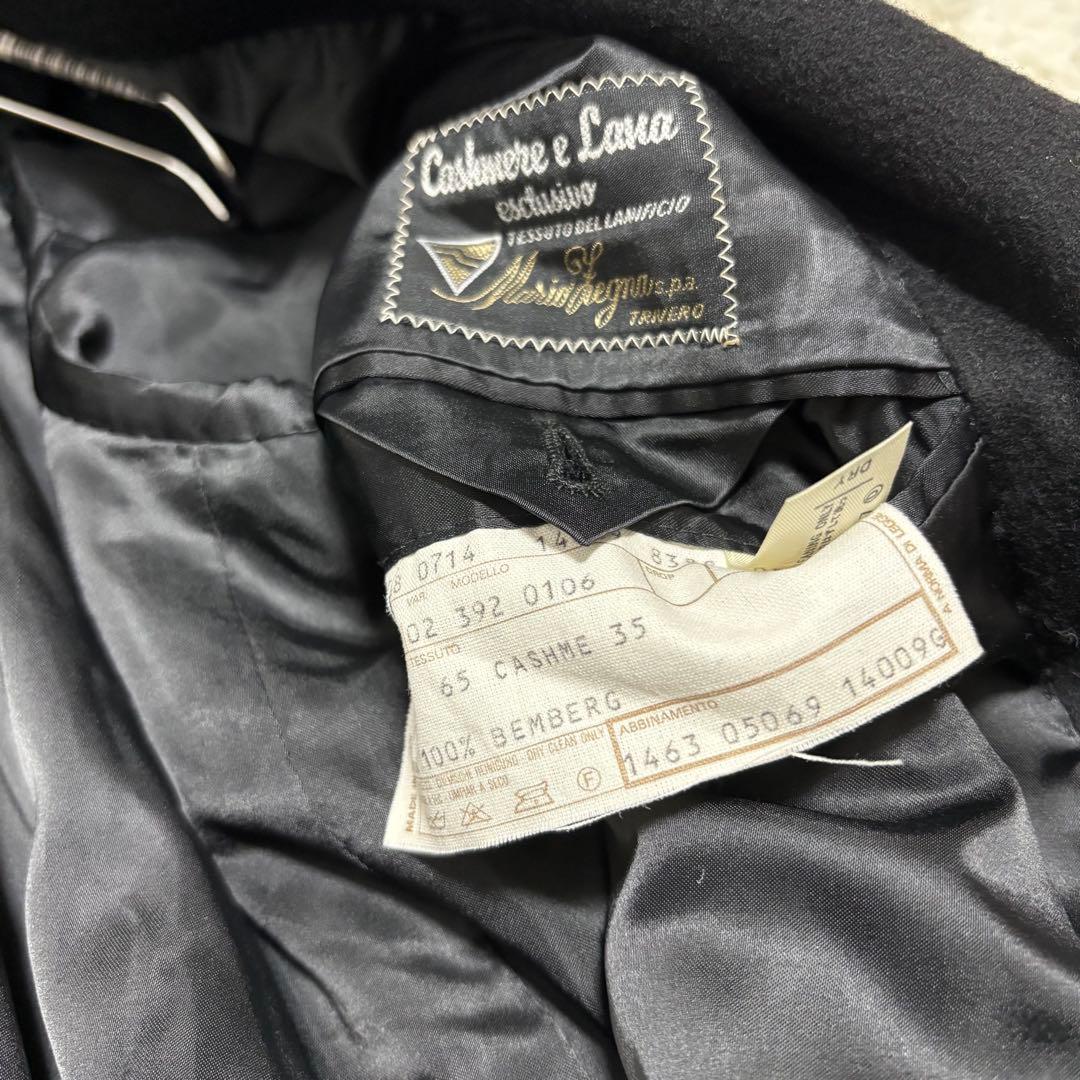 PAL ZILERI パルジレーリ カシミヤ混 ロングコート ブラック