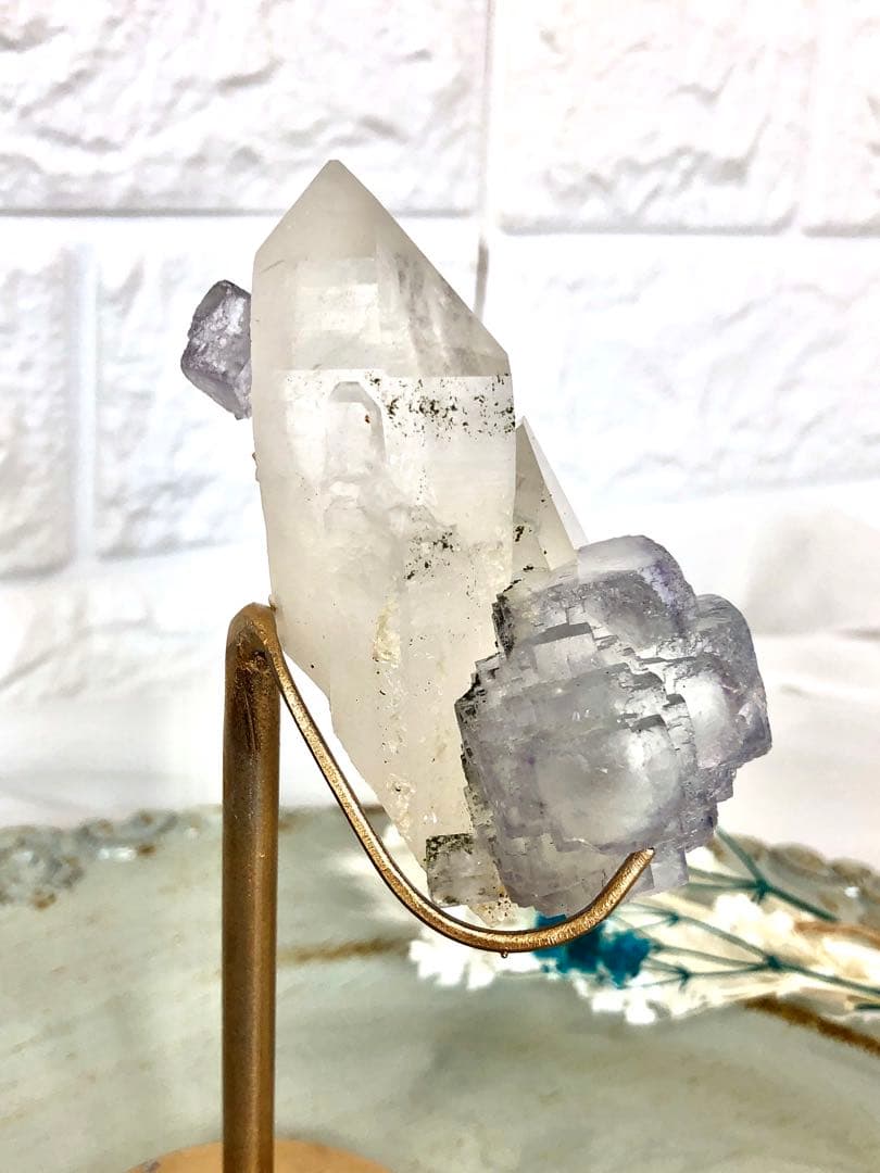 ヤオガンシャン　フローライト　水晶ポイント　共生　ビックサイズ