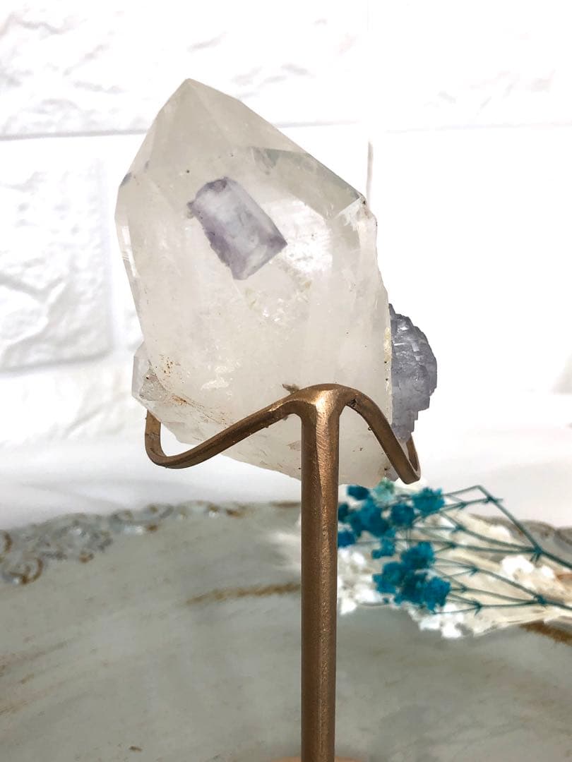 ヤオガンシャン　フローライト　水晶ポイント　共生　ビックサイズ