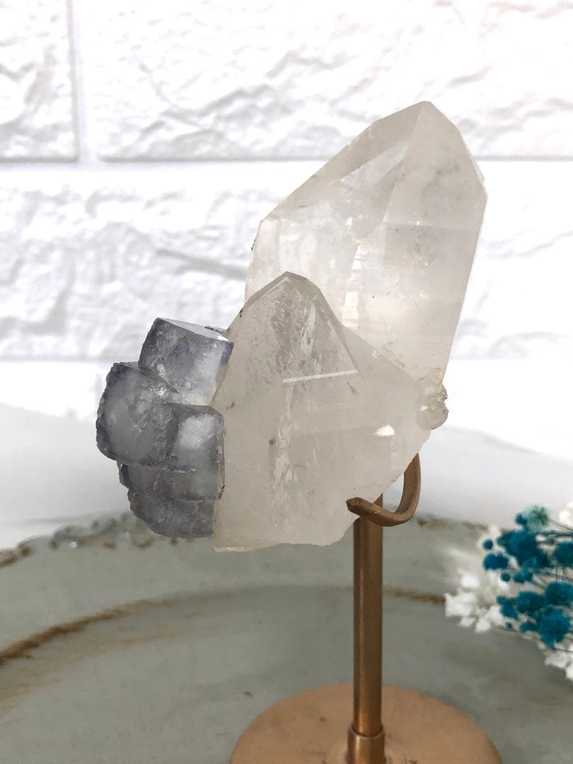 ヤオガンシャン　フローライト　水晶ポイント　共生　ビックサイズ