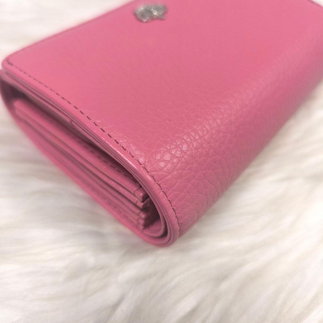 【lightone様】傳濱野　カードが最大40枚二つ折財布リトロ　コーラルピンク