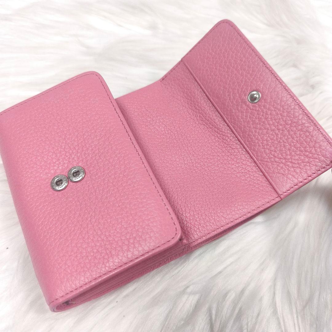【lightone様】傳濱野　カードが最大40枚二つ折財布リトロ　コーラルピンク