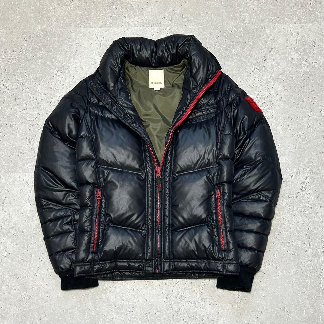 DIESEL Y2K テック ダウンジャケット 00s 赤ジップ 肉厚 - メルカリ