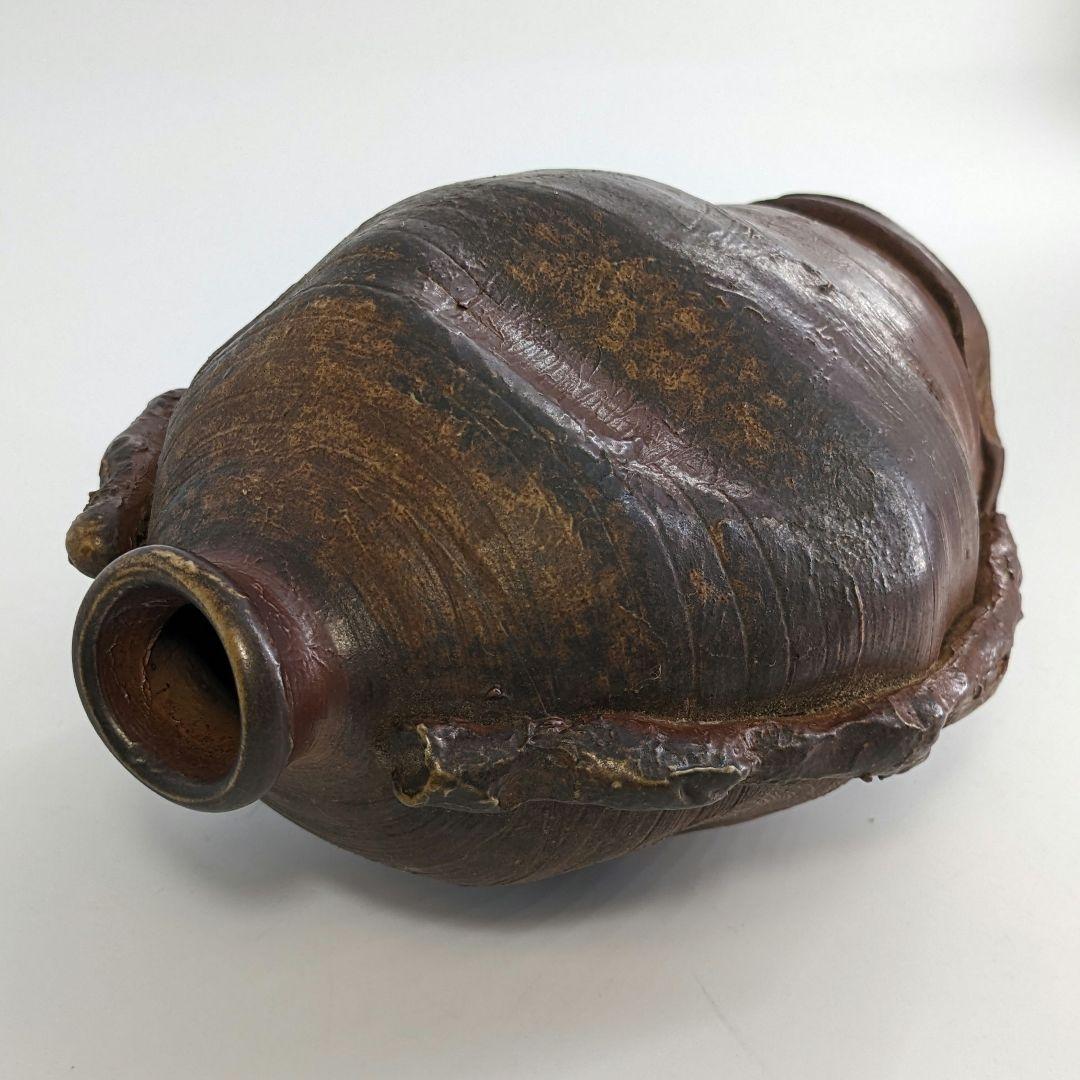 超希少 木南知加選 備前焼 舟虫花入 花器 フラワーベース 花瓶 華