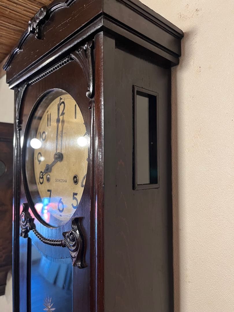 精工舎 柱時計 古時計 振り子 レトロ ゼンマイ ボンボン アンティーク