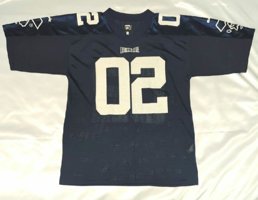 A BATHING APE フットボールシャツ ネイビー