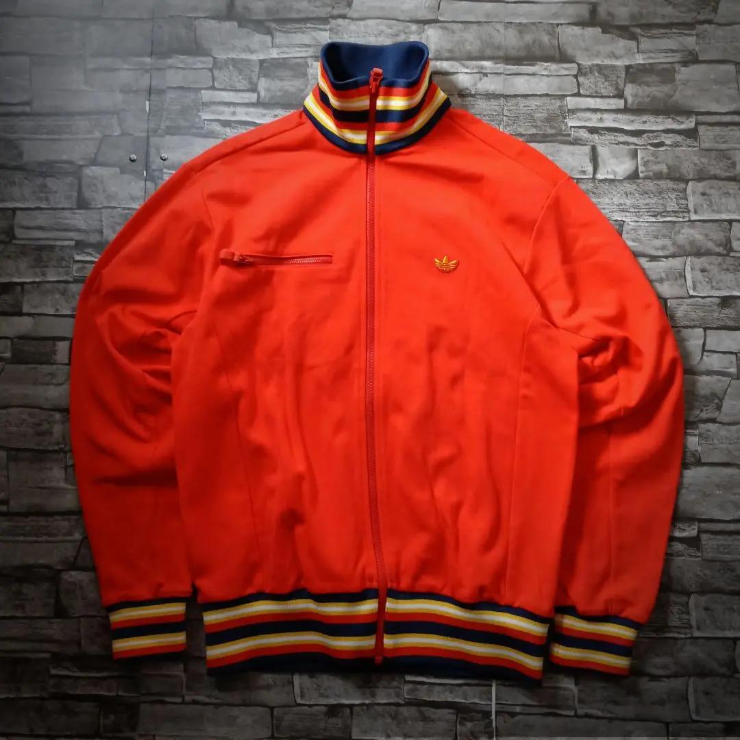 00ｓ☆アディダスジャージ ハイネック リブライン 刺繍ロゴ 万国旗タグ Y2K