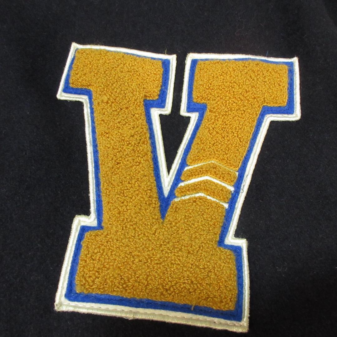 老*ー様 VAN-JAC　ヴァンヂャケット　アーチロゴ袖革スタジャン　L　べルソ