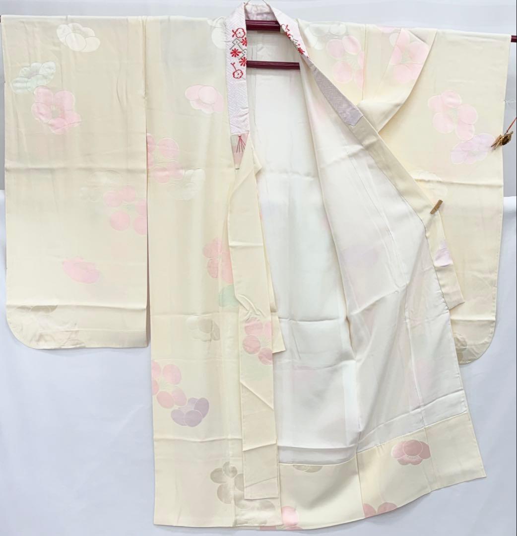 七五三着物　7ー8才　女児　四つ身　毱・桜／黄色系《子供492》#江戸小もーん