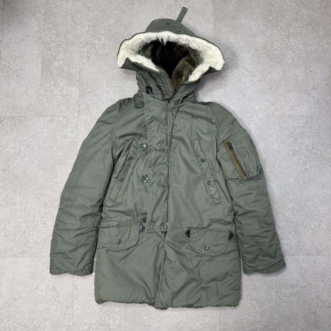 希少サイズ XXS 80s 米軍 官給品 N-3B セージグリーン ユニセックス