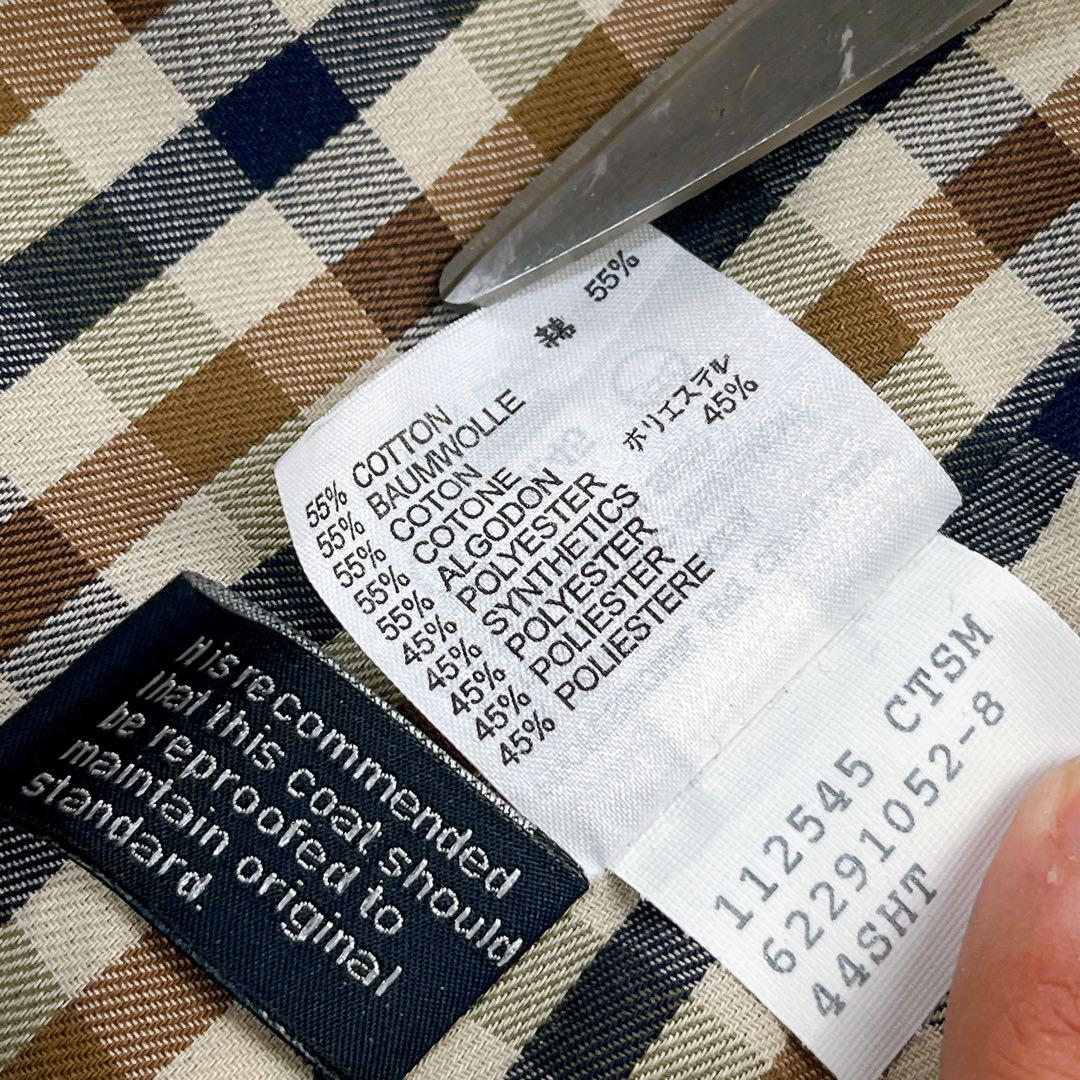 美品✨アクアスキュータム ステンカラーコート ライナー付 比翼 着丈110以上