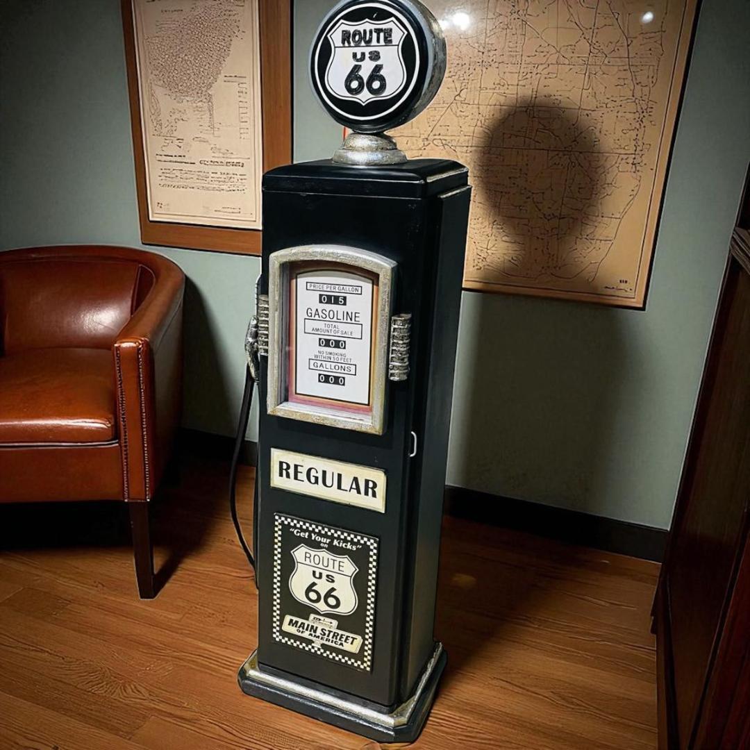 【アメリカン雑貨】ルート66 ガスポンプ CDタワー 小物棚 マルチキャビネット