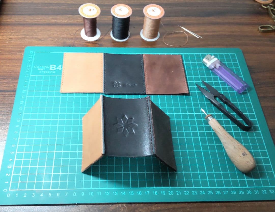 【オーダー事例１２】コーヒー キャニスター缶 レザーカバー マルチカラー