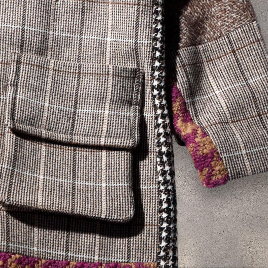 ジャケット・アウター NEWORDER Patchwork Soutien Collar Coat