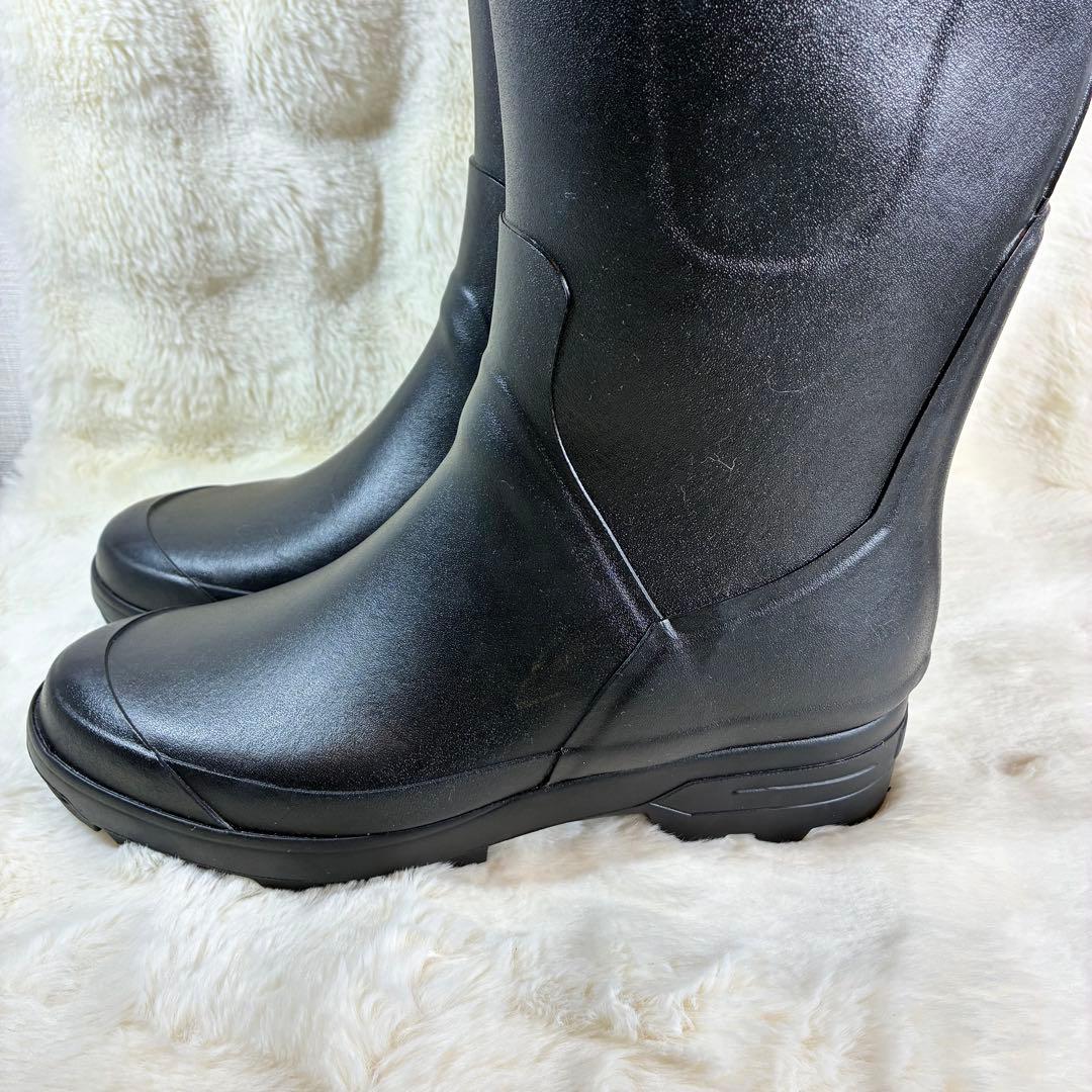 【AIGLE】 美品　レインブーツ42 エーグルラバーブーツ 黒　長靴　綺麗