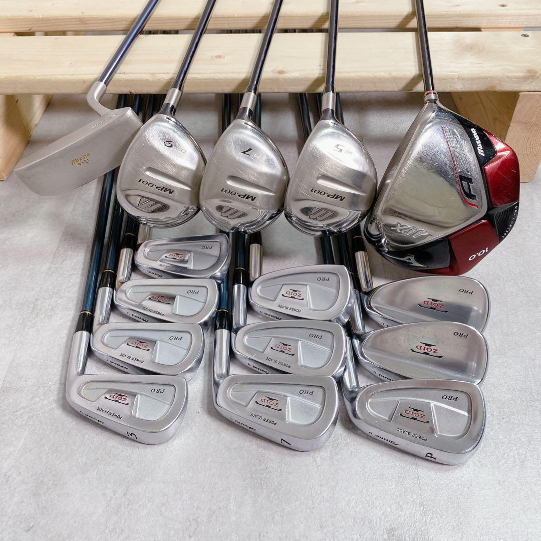 V791 ミズノ メンズ ゴルフ クラブ フルセット 16点 黒 初心者 練習