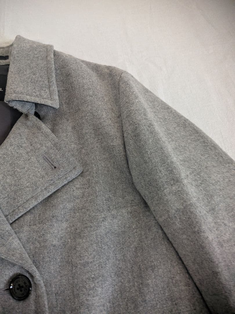 ウールピーコート グレー ダブルボタン ダウンピーコート ダウンコート