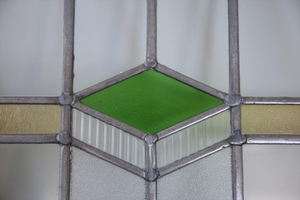 英国アンティークステンドグラス窓枠/ガラスウィンドウ/建具(84-212-6