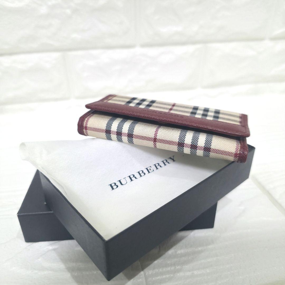 224【未使用品 箱付き】 　バーバリー 5連キーケース ベージュ ノバチェック