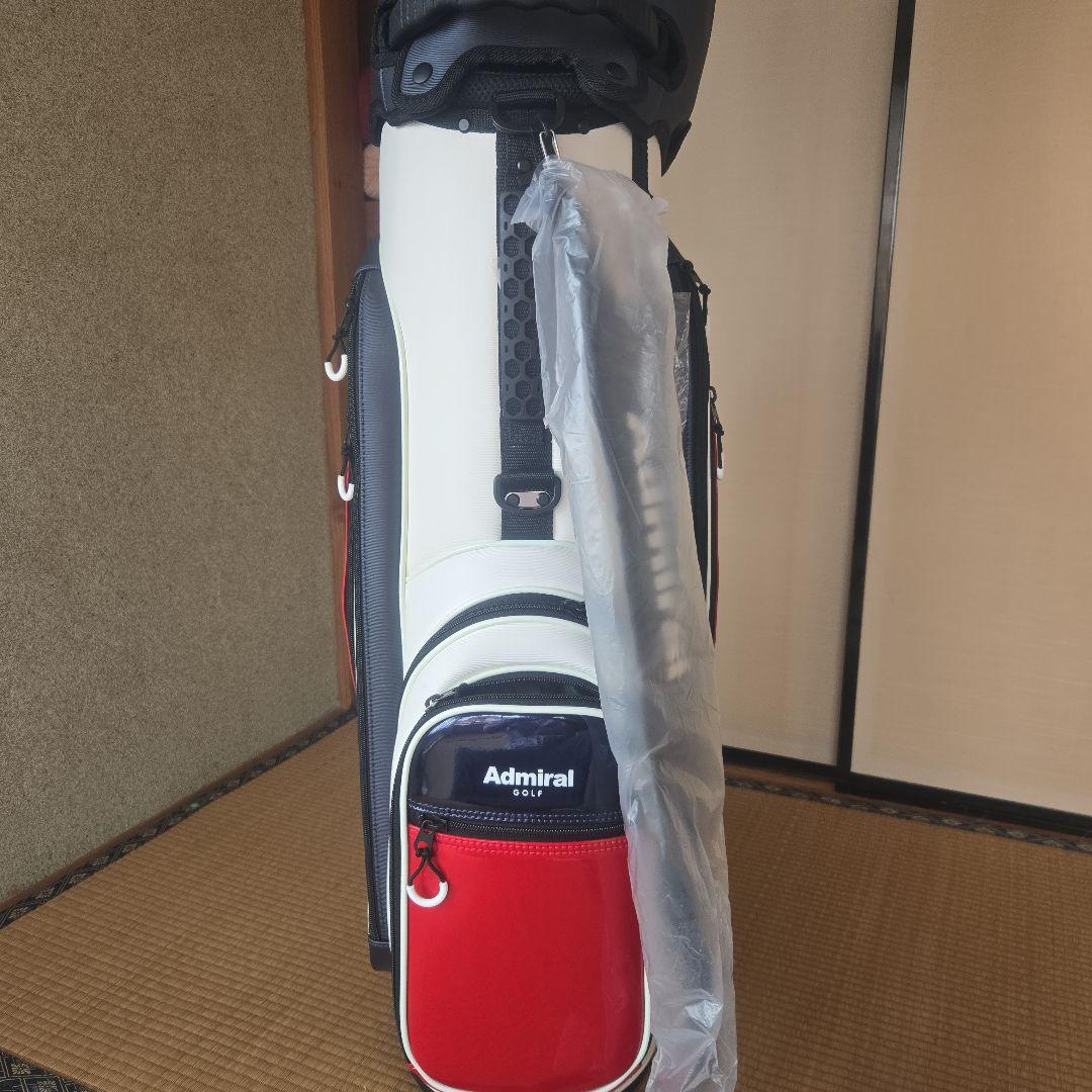 Admiralキャディバッグ ホワイト/ブラック/レッド