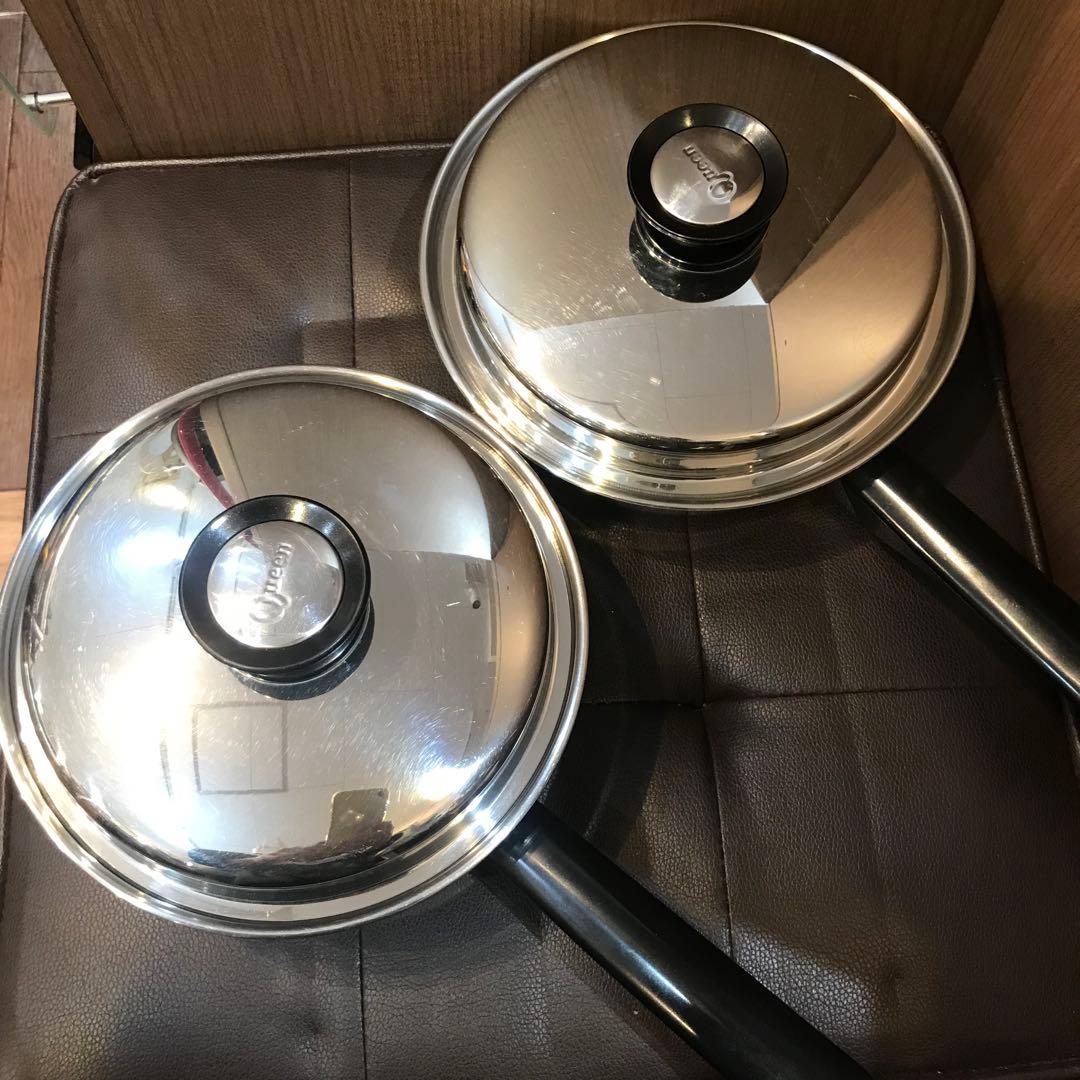 Amway 蓋付き　片手鍋　２個SET