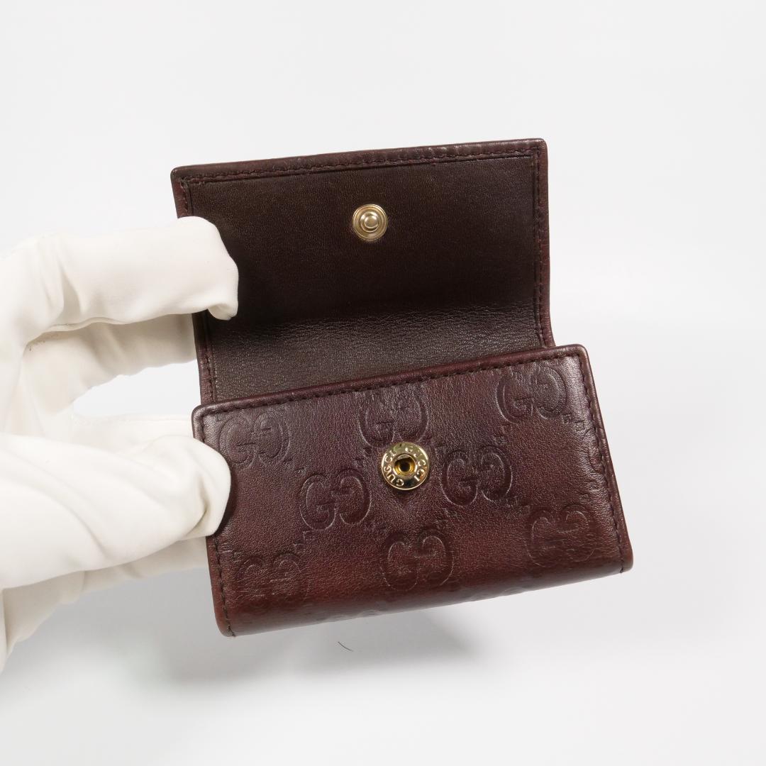 極美品✨グッチ キーケース シマ リボン 6連 GG レザー ブラウン