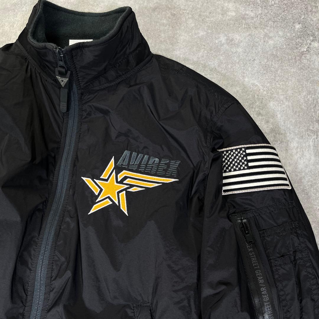 AVIREX STREET GEAR TRACK MA-1 ワッペン L 黒