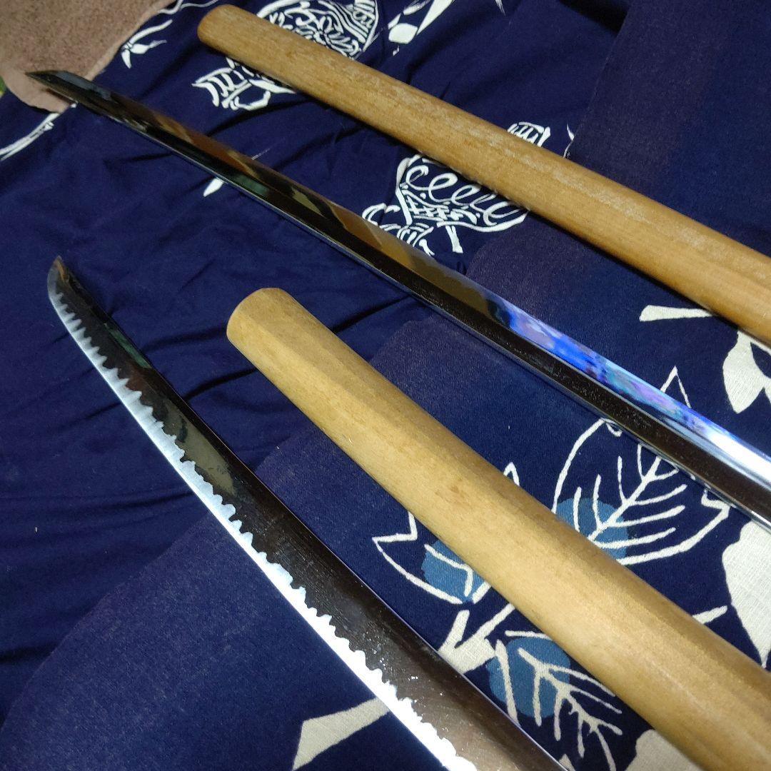 模造刀 白鞘？長短2本セット 拵え 脇差