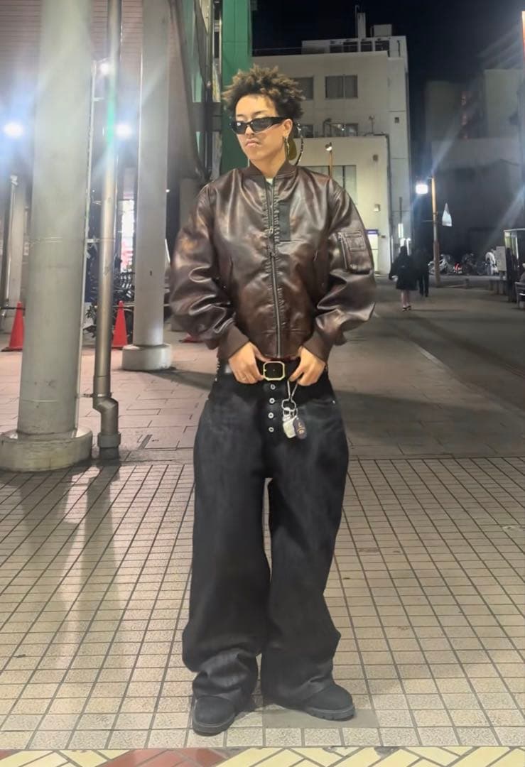 パンツ 9/S PROJECT BUTTON FLY DENIM - BLACK L