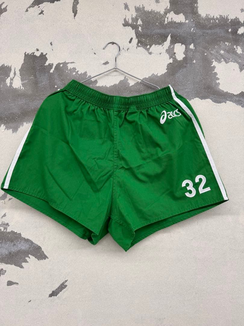 アシックス 緑色 バレーボール ゲームパンツ - メルカリ