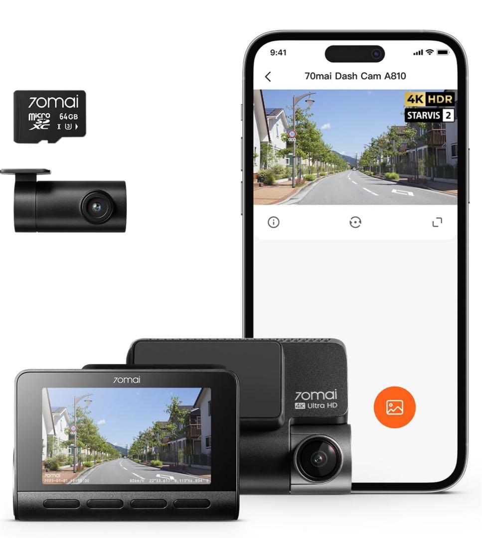 70mai Dash Cam 4k A810 4Kドライブレコーダー