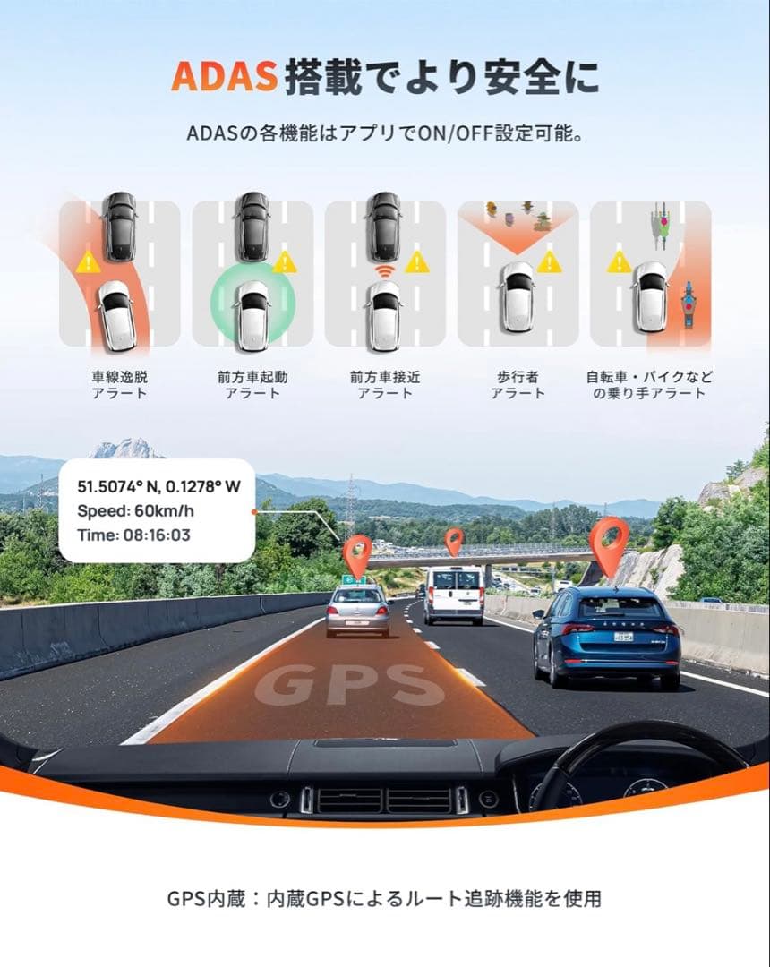70mai Dash Cam 4k A810 4Kドライブレコーダー