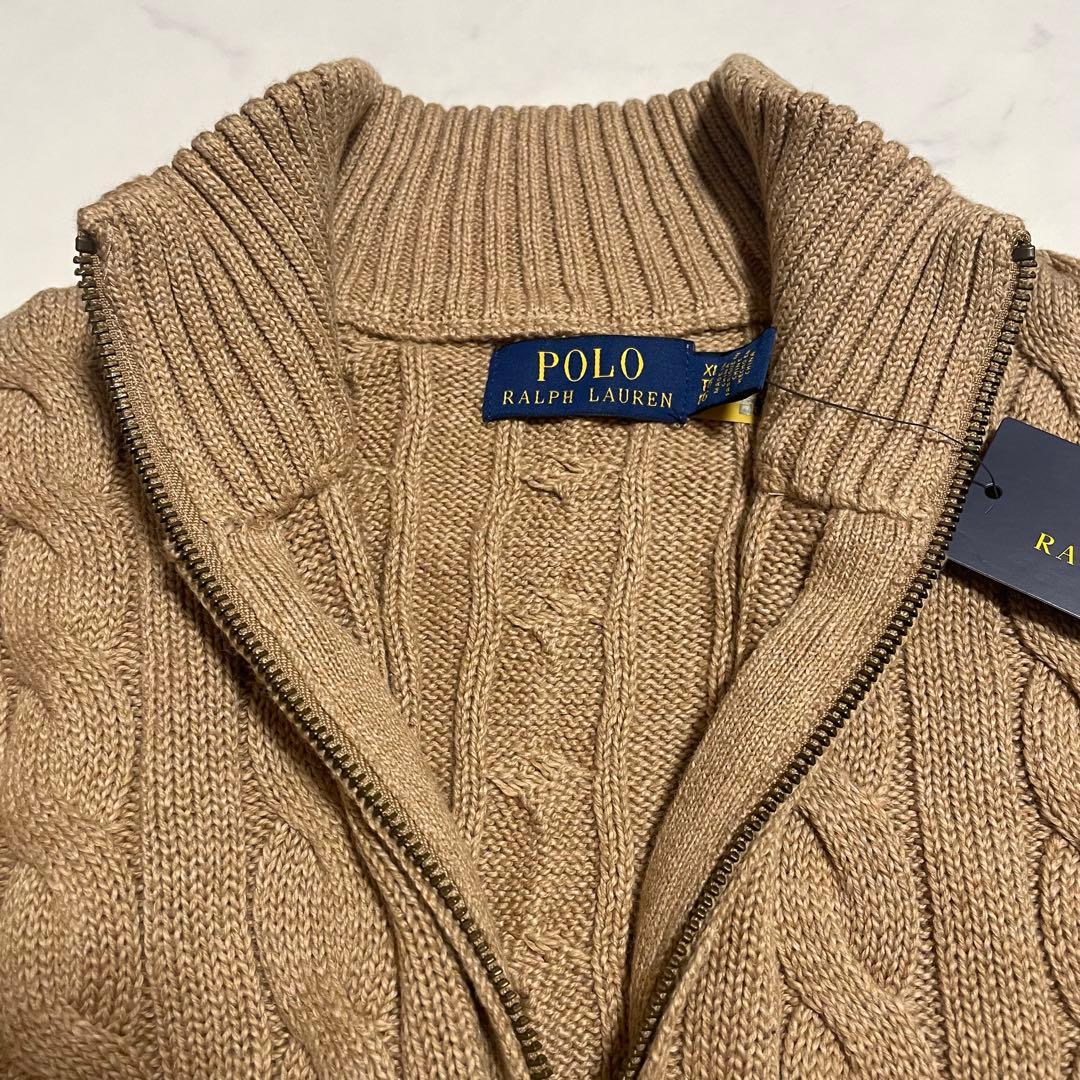 未使用タグ付♪ポロラルフローレン ケーブルニット ハーフジップ