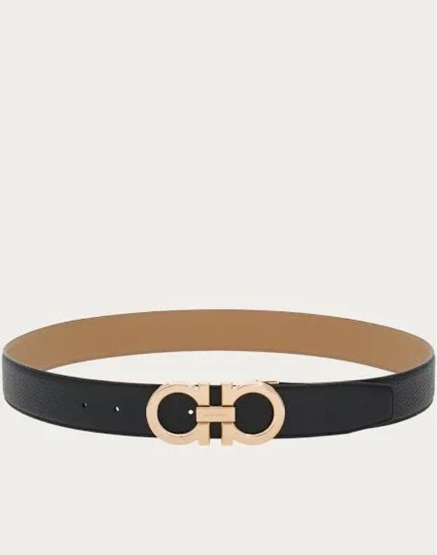 フェラガモ Ferragamo ガンチーニ ベルト ゴールド ブラック 金具