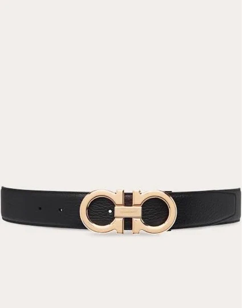 フェラガモ Ferragamo ガンチーニ ベルト ゴールド ブラック 金具