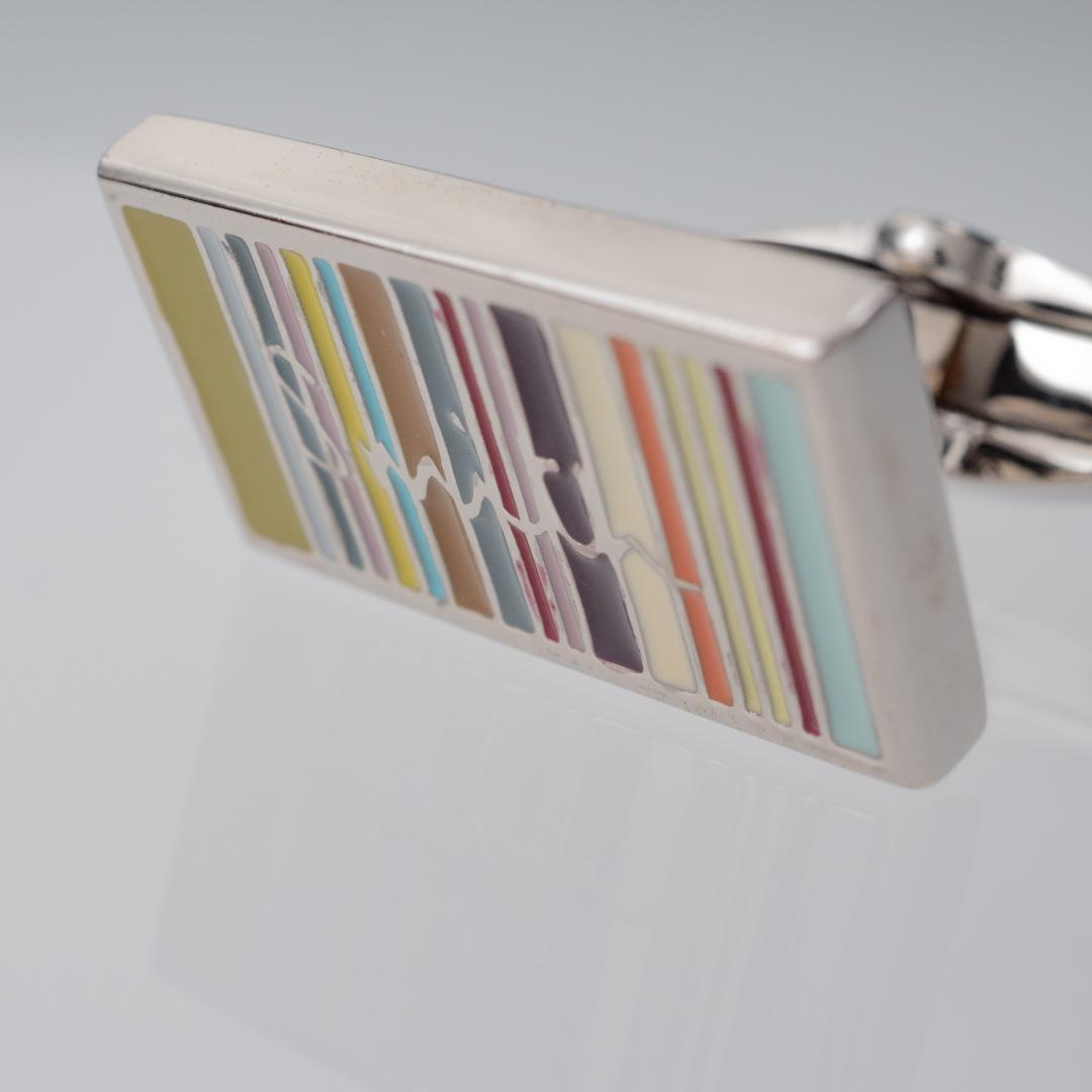 【箱付】 PaulSmith ポールスミス マルチストライプ カフスボタン
