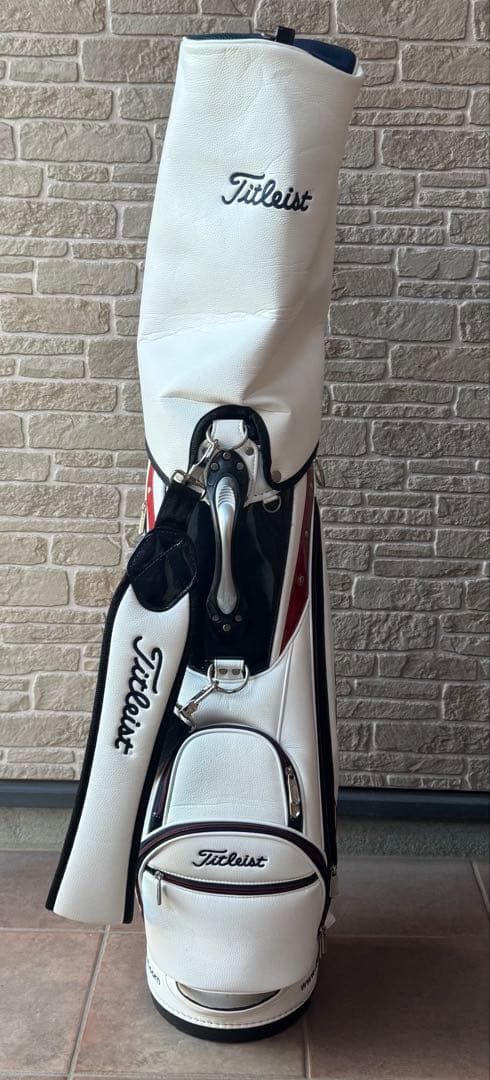 希少　『大容量』　Titelist タイトリスト　キャディバッグ　ホワイト　刺繍