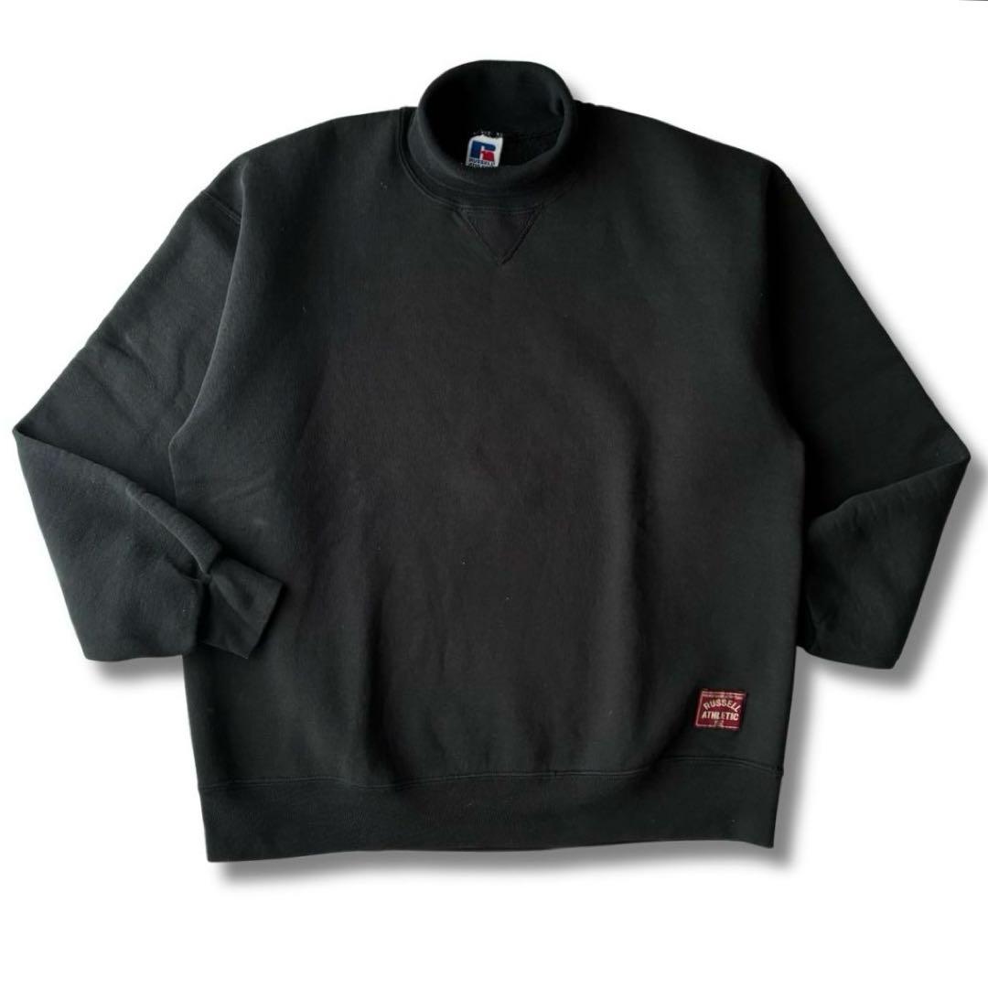 90s USA製 ラッセル アスレティックブラック タートルネック スウェット