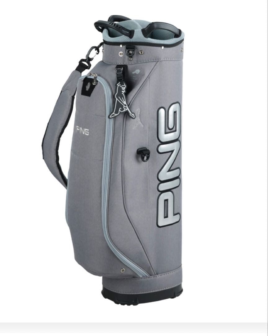 PING グレー キャディバッグ フード付き　CB-P2302 ワンポケット