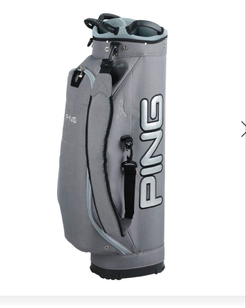 PING グレー キャディバッグ フード付き　CB-P2302 ワンポケット