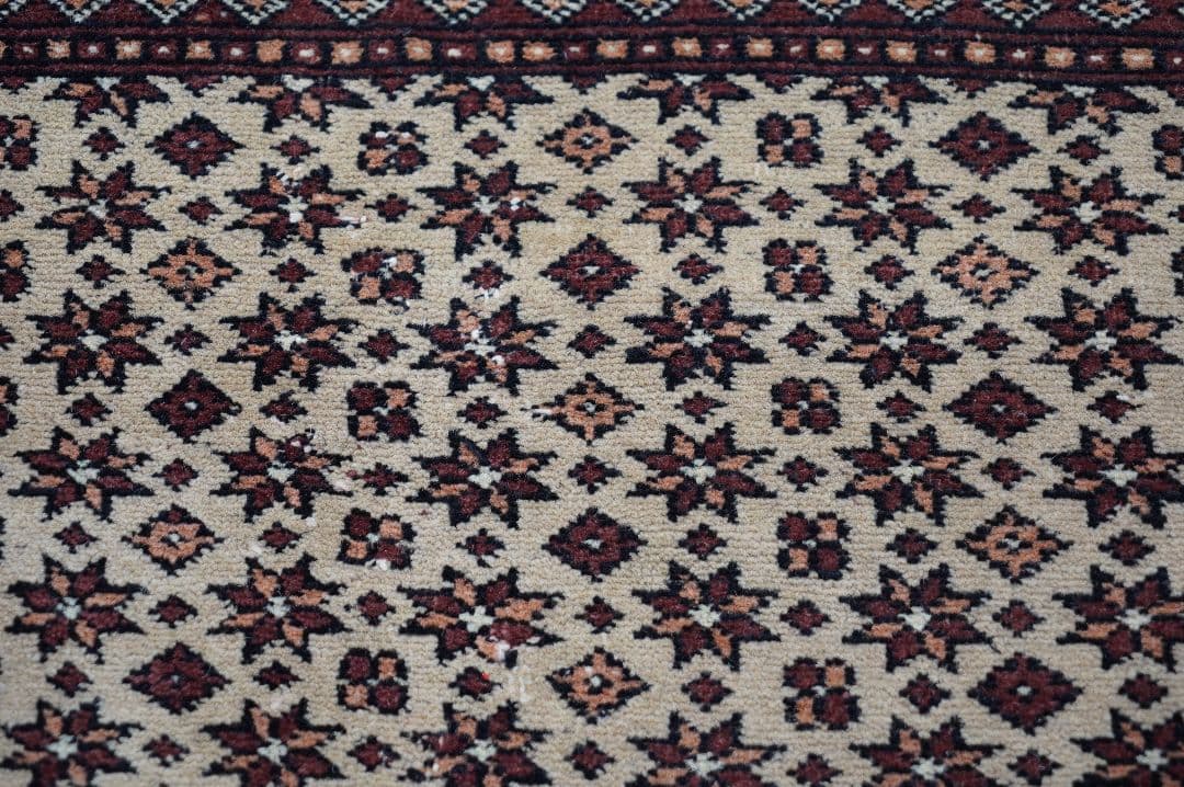 ヴィンテージラグ　パキスタン　トライバルラグ　手織り絨毯　ウール　コットン