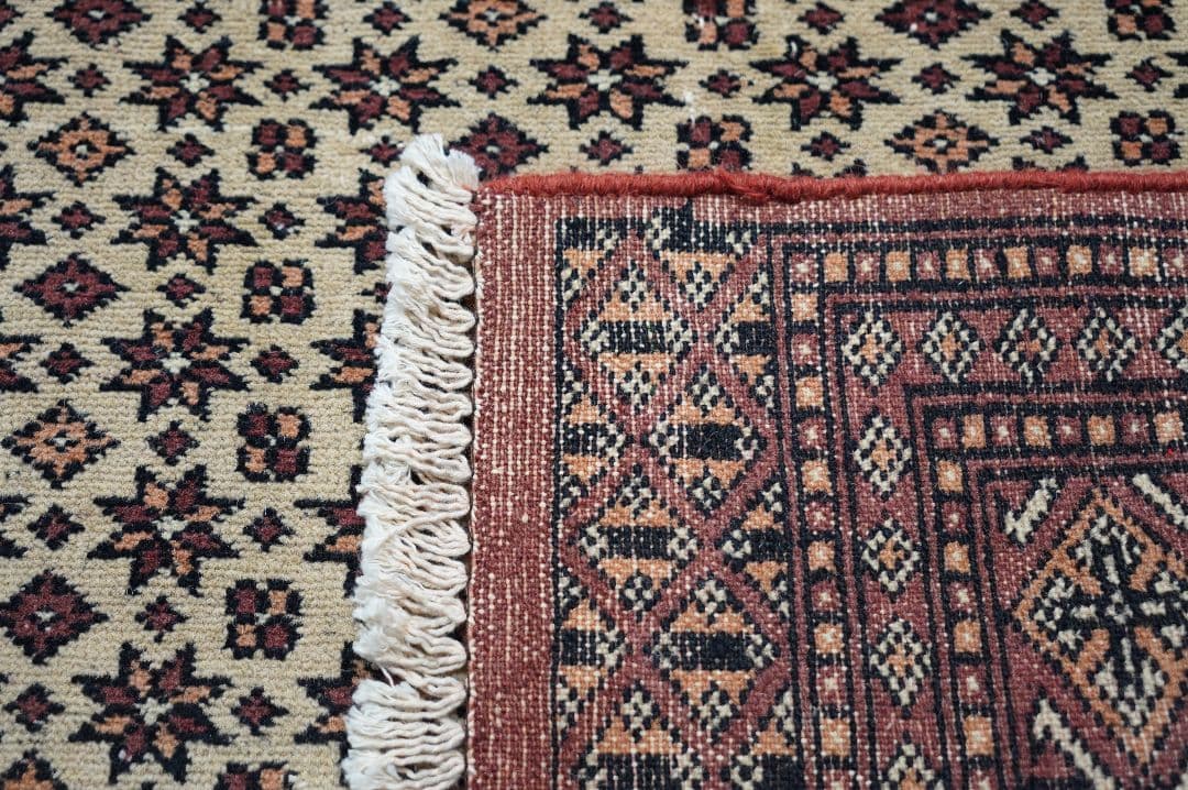 ヴィンテージラグ　パキスタン　トライバルラグ　手織り絨毯　ウール　コットン