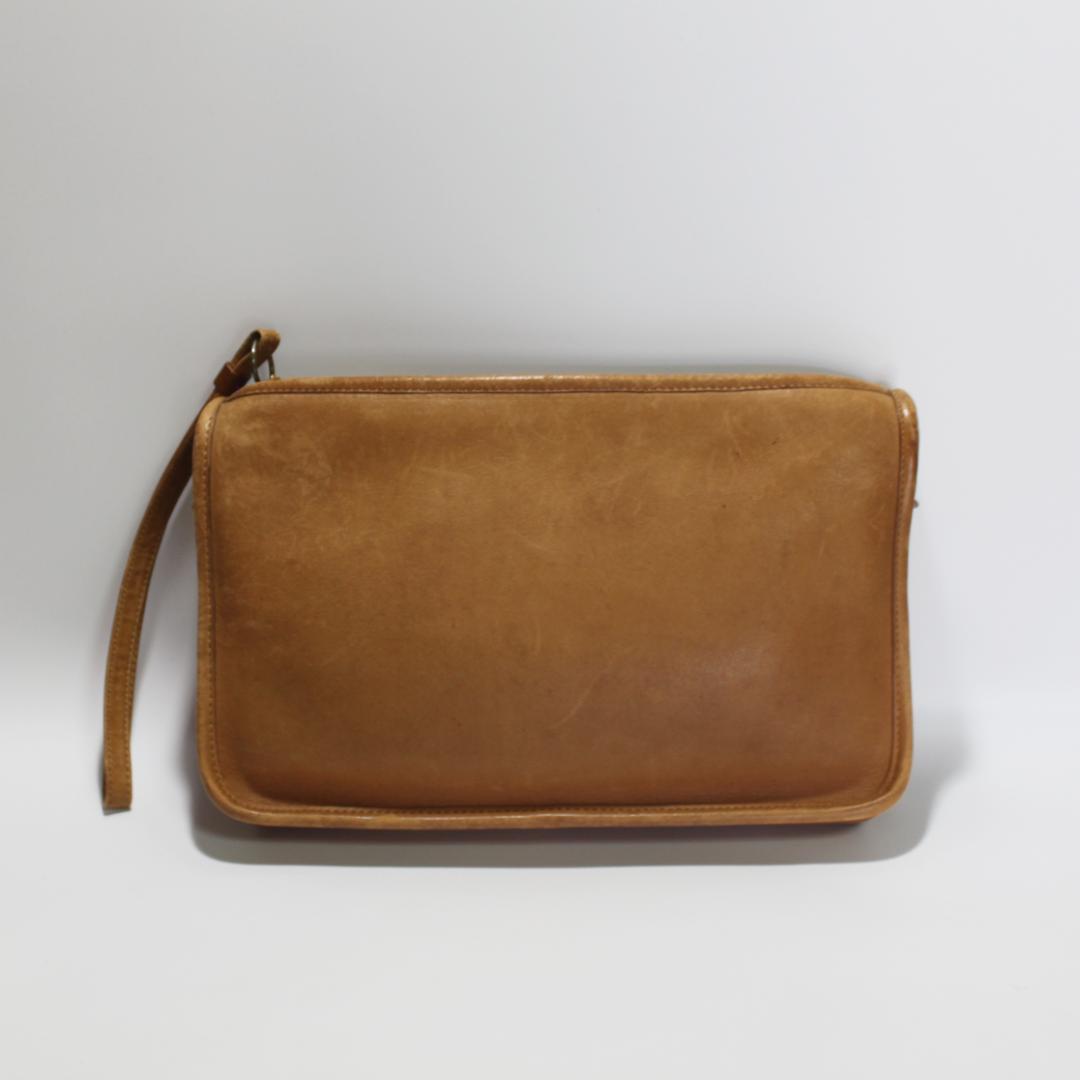 OLD COACH オールドコーチ USA製 レザークラッチバッグ ポーチ 茶
