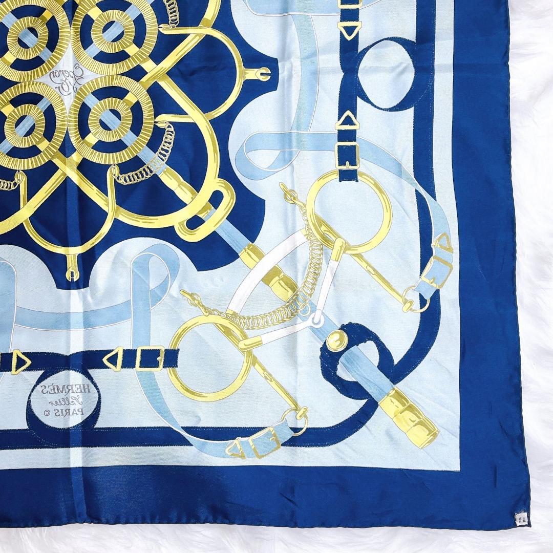 エルメス HERMES カレ90 Eperon D'or 黄金の拍車 スカーフ