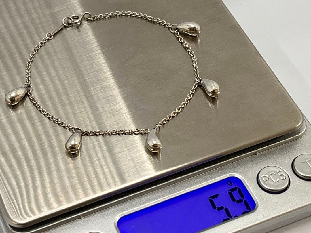 c695 美品　希少　ティファニー　ティアドロップ　5連　ブレスレット　925