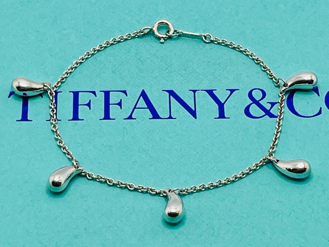 c695 美品　希少　ティファニー　ティアドロップ　5連　ブレスレット　925