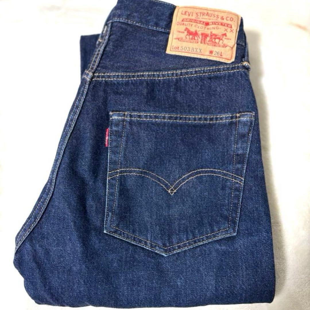 美品 LVC Levi's 503BXX 赤耳 BIGE セルビッジ W26 - メルカリ