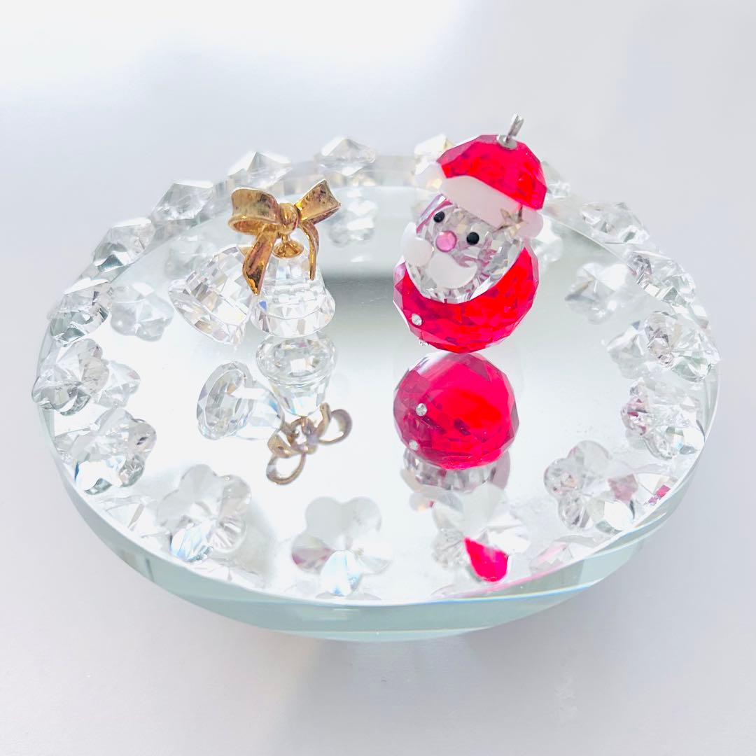 673【星付帽子★ピンク鼻】廃盤ロッキングサンタ♡クリスマス／SWAROVSKI