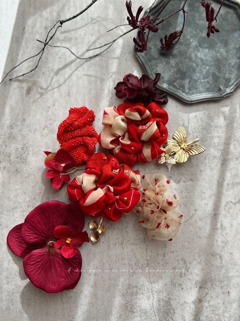 a*4様 七五三　七五三髪飾り　ヘッドドレス　着物髪飾り　リメイク髪飾り　062